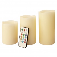 Set 3 velas LED multicolor con mando