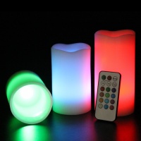 Set 3 velas LED multicolor con mando