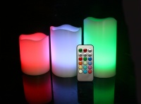 Set 3 velas LED multicolor con mando
