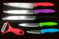 Set de 5 cuchillos multicolor con pelador 