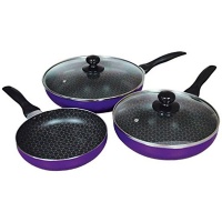 Juego de 3 Sartenes Netpan con 2 tapas + Juego de Cuchillos multicolor con pelador