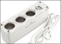 Adaptador coche Triple Cargador con USB Mp3, Mp4, Moviles.