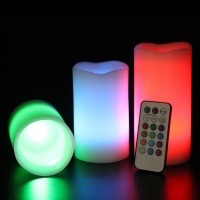 Set 3 velas LED multicolor con mando
