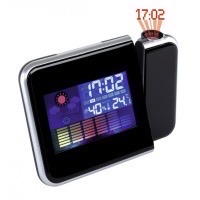 RELOJ -DESPERTADOR DE LED CON PROYECTOR Y ESTACION METEOROLOGICA