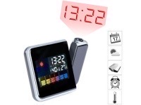 RELOJ -DESPERTADOR DE LED CON PROYECTOR Y ESTACION METEOROLOGICA